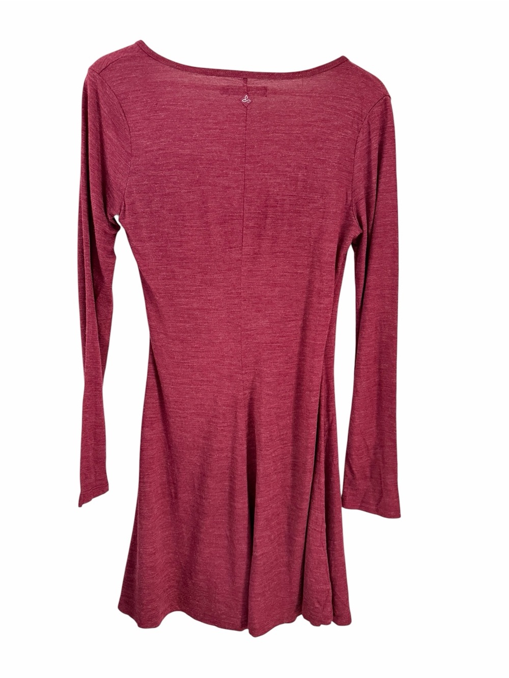 PRANA Burgundy Nadia Faux Wrap Wool Blend Long Sleeve Dress large - Picture 3 of 10